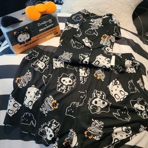 hello kitty Halloween pajama set & spa headband NWT small